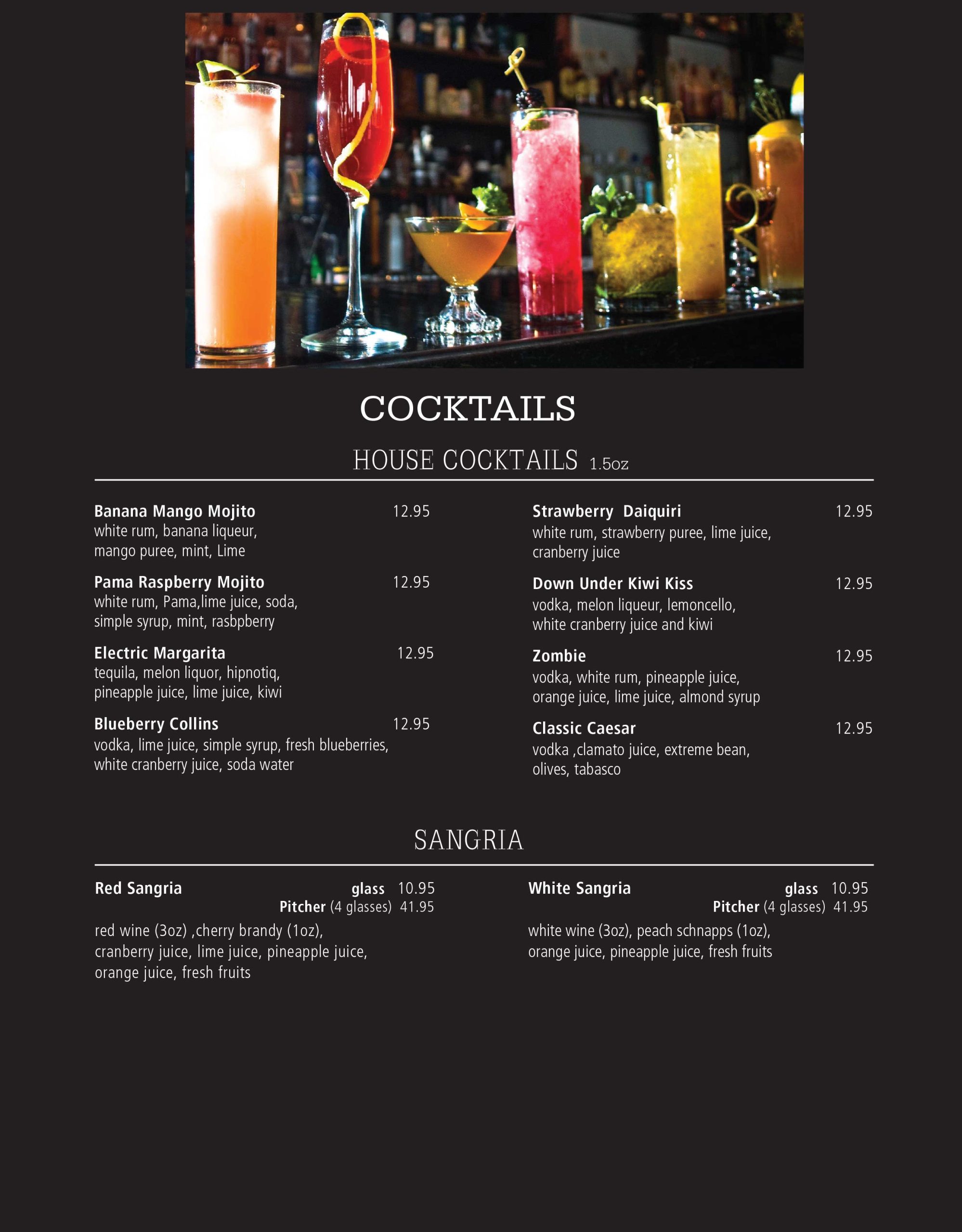 Drinks Menu